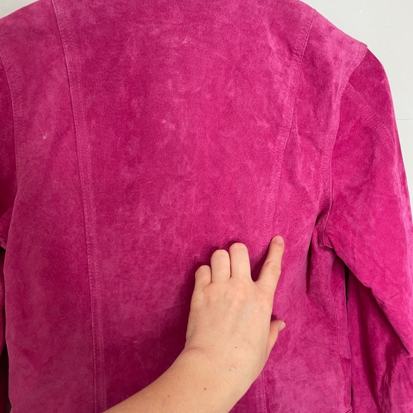 NWT hot pink Moto leather jacket zip up petite small - Picture 5 of 13